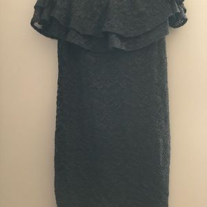 Black Off the Shoulder Lace Dress.
